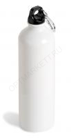 Фляжка аллюминиевая, диаметр 7,3 см, Белая, объем 600мл