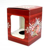Подарочная коробка для елочного шара Бордовая снежинки шары, КЕШ-04