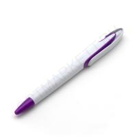 Ручка под нанесение логотипа КР03, цвет белый + фиолетовый лепесток