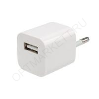 Сетевое з/у  OR (1A - 1 USB) адаптер квадратный мини (цвет белый, без упаковки)